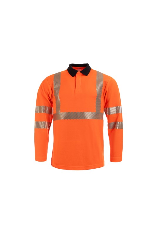 PAKI - polo shirt, high-visibility, long sleeve - Durable