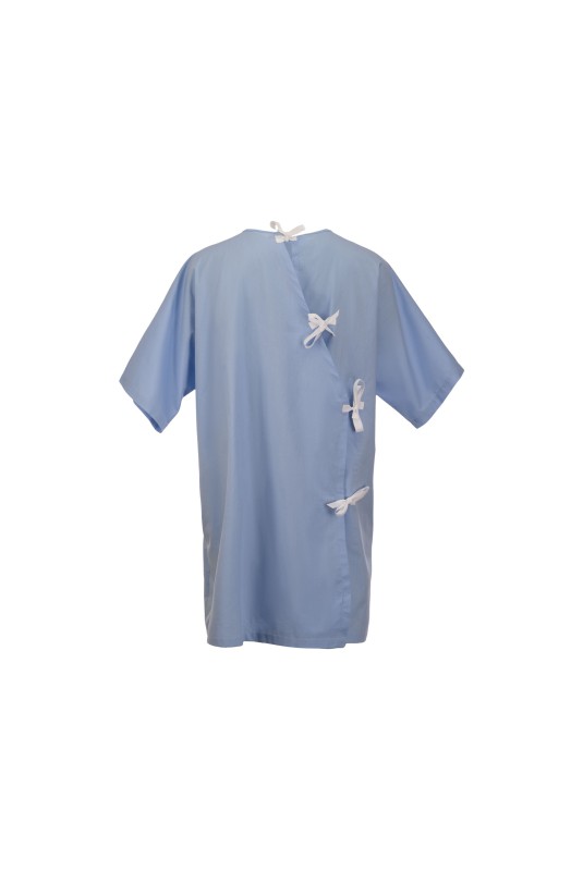 KEA - chemise de malade bleu croisée dos fermeture à tresse